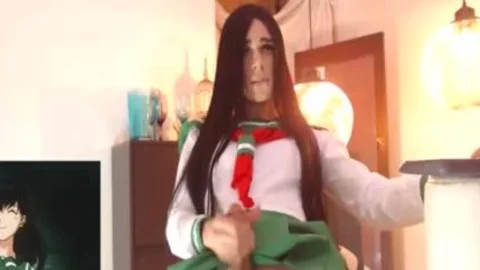 Latina in uniform masturbating live on cam