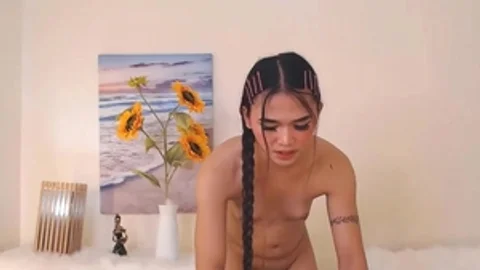 Petite Trans girl Masturbating Her 10-Pounder