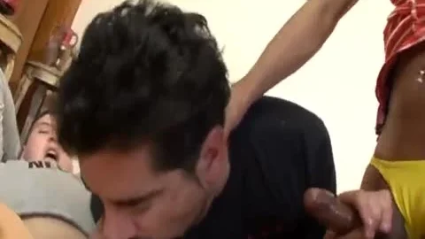 shemale & Two gay pounding