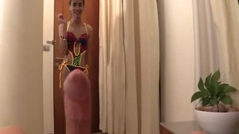 sleazy asian playgirl Sits On His ramrod POV