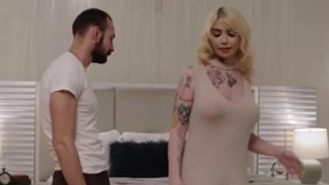 busty tranny Licks And pokes The arse Of The chap bed Seller