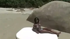 kinky ebony TS copulates With Two lads outdoors
