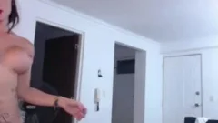 busty tranny Striptease And Masturbation Session