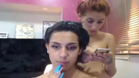 young tranny Pair petite love muffins Play On cam With Each Other