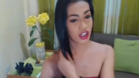 slim shemale Strokes Her penis In pleasure Until cumshot