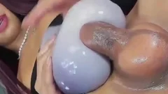 long Haired Transgirl With Tattoos Masturbates With yummy dildo On web camera