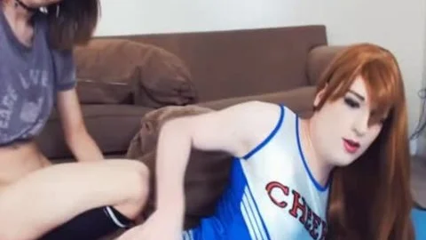 Cheerleader shemale Got A valuable blowjob And Hand
