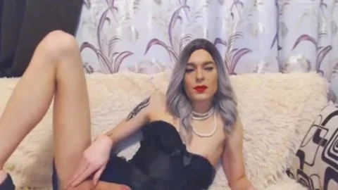 horny White shemale Strokes On Her biggest Hard 10-Pounder