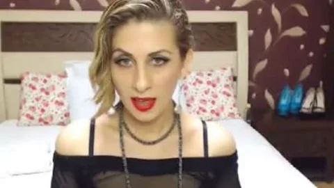 filthy Caucasian shemale In A Masturbation Show