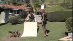 Interracial butthole pounding Outdoor Scene
