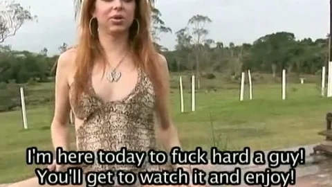 blonde t-girl boning dude Outdoor