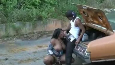 Ladyboy nailed hard outdoors