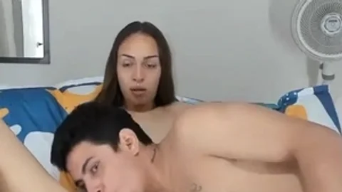 Petite latina Trans cutie And Her Boyfriend Mutual engulf cock On cam