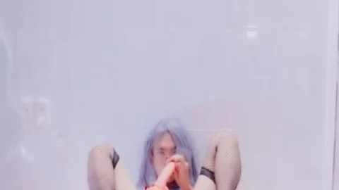 horny Sissy Nurse Masturbating With Foxtail & anal