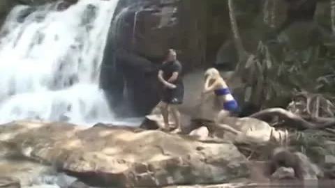 naughty Brazilian blonde banging At The River..