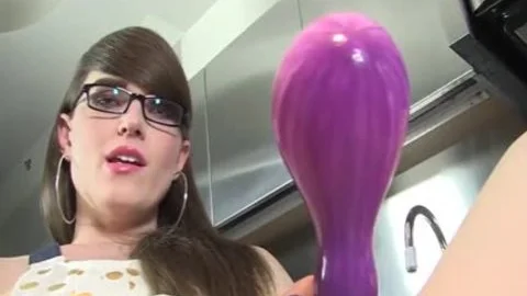 nice-looking sheboy Natalie Mars Stuffing Her sleazy wazoo With dildos