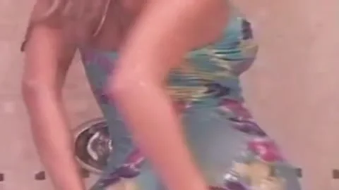 breasty blond Takes Shower