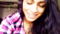 Beauty brunette sheboy Masturbates And Cums On W