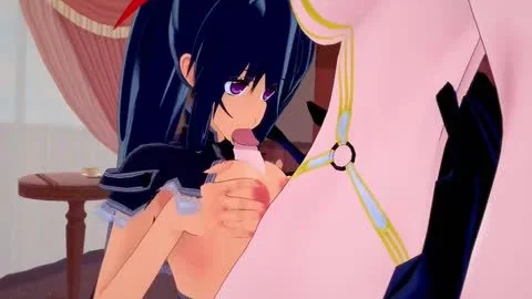 Overload X DxD: Futa Albedo nail Futa Akeno