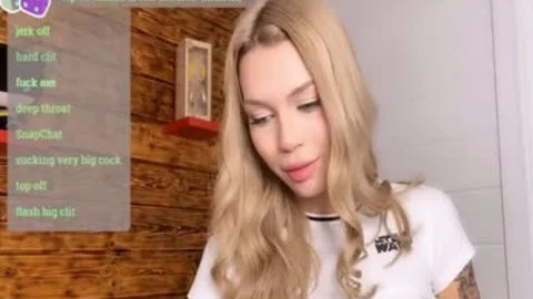 Petite Russian blonde tranny Masturbates On cam