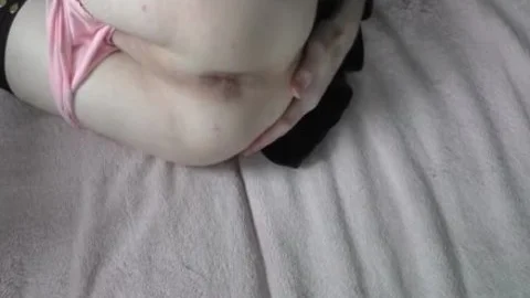 Emo Femboy Cums On Herself