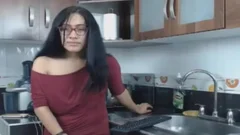 Nerdy lady-man Flashing gigantic knob And a-hole
