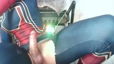 Chinese Spiderman ladyboy receive hammered