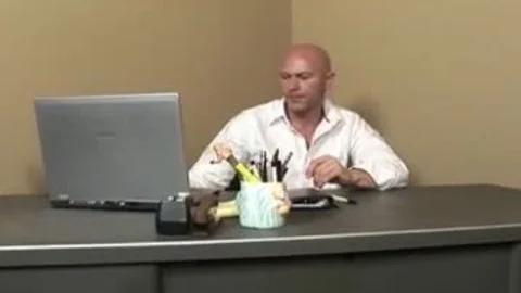 Skinny lady-man With giant Fake melons Being fucked On A Desk