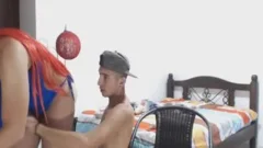 bisex And shemale engulfing large penis