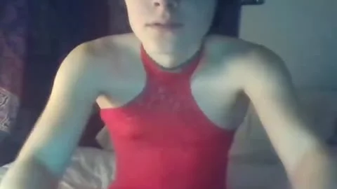 Super attractive teen Sissy Trap Crossdresser Masturbates