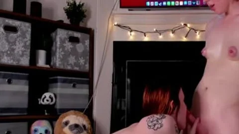 Redhead Femboy poked Her Female ally