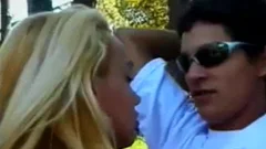 sleazy man pounds blonde In The Forest