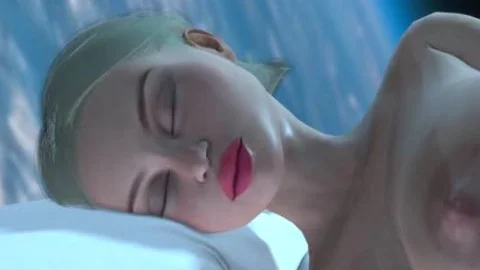 sleazy Sci-fi Android Dickgirl Plays With A sleazy excited blonde In The Space Station