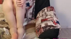 attractive brunette ladyman Jerks bushy small cock