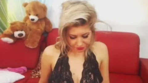 Smoking charming blonde ladyman undresses And S