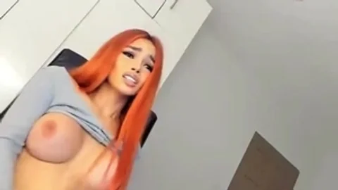 Redhaired latin chick ladyboy Beauty With large love muffins Wanks Hard On webcam