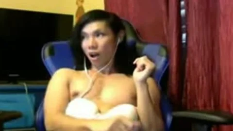 nasty Ladyboy Strokes Cums 4