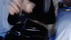 shemale In Latex Jerks biggest weenie