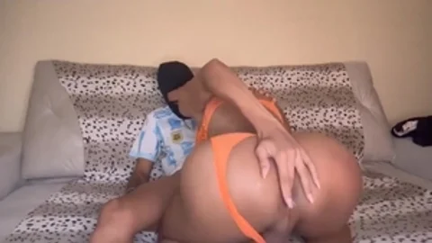 tranny In Orange lingerie poked Hard
