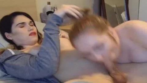 breasty Redhead babe sucking On A sexy shelady