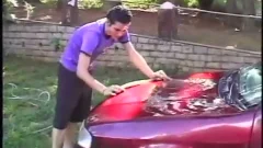Car Washing Turns horny Outdoor Sex