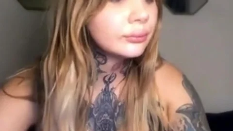 large wobblers shemale With Full Tattoos Wanks Hard On web camera