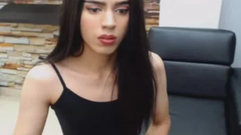 yummy brunette sheboy Hard upright penis