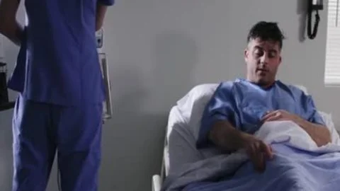 yummy blonde Ts Nurse Casey Kisses Sucks Patients penis