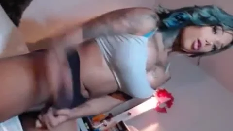 horny massive Columbian ladyboy Shows Off