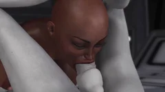 3d Alien Dickgirl bonks A beautiful ebon villein In Space Station