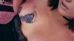 Natural tits MILF shemale likes small dick