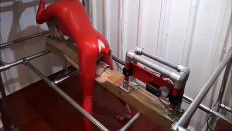 RachelSexyMaid - 34 - Dungeon Fuckmachine In Red Latex Catsuit
