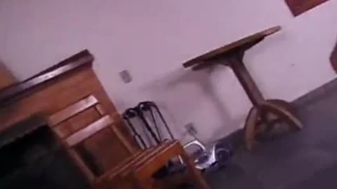 blond Ladyboy With A Hard dick pokes guy's butthole On The Floor