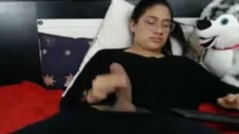 large cock Jacking Off Her massive rod